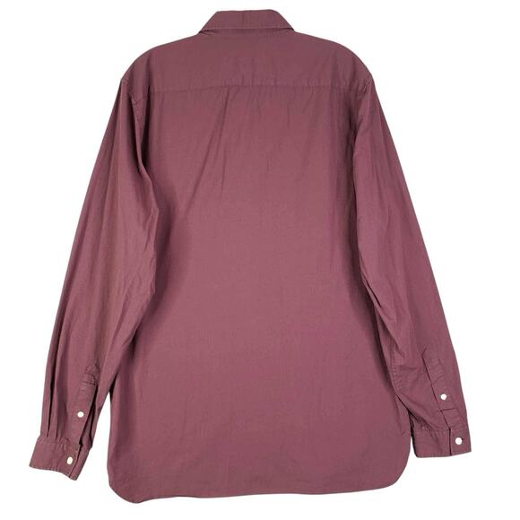 Lacoste Men's Casual Button Down Shirt - Burgundy - Picture 3 of 10